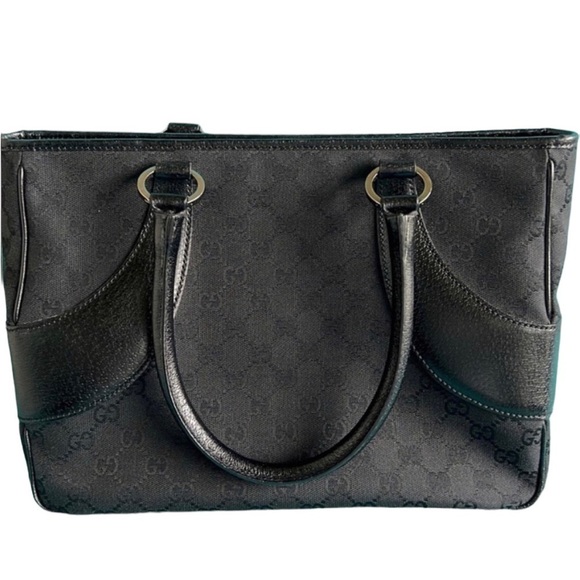 Gucci Satchel Shoulder Bag Black Limited Edition Rare Like New GG Vintage - Picture 9 of 16